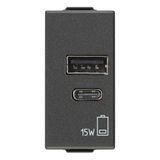 A+C-USB power unit 15W 5V 1M Carbon Matt