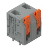 2601-3302 PCB terminal block; lever; 1.5 mm²; Pin spacing 7.5 mm; 2-pole; Push-in CAGE CLAMP®; 1,50 mm²; gray