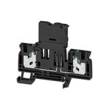 Fuse terminal, SNAP IN, black, 4 mm², 6.3 A, 250 V, Number of connecti