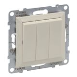 3-GANG ONE-WAY SWITCH 10AX SCREW TERMINALS IVORY