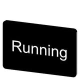 Labeling plate 17.5 x 27 mm, label black, labeling: Running