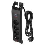 Surge Protector 1800J – 4 sockets, 2m, black