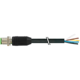 M12 male 0° A-cod. with cable PVC 12x0.14 bk 12.0m