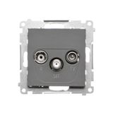 R-TV-SAT final aerial socket, module, graphite mat