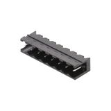 PCB plug-in connector, male header, open side, THT/THR solder connection, 5.08 mm, Number of poles: 3, 90°, Solder pin length (l): 3.2 mm, tinned, black, Box
