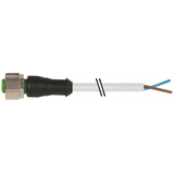 M12 female 0° A-cod. with cable PUR 2x0.5 gy 1.5m
