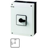 T5-4-8344/I5 On-Off switch, T5, 100 A, surface mounting, 4 contact unit(s), 8-pole, with black thumb grip and front plate