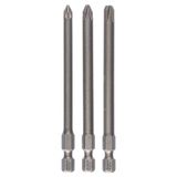3-piece screwdriver bit set, Extra Hard PZ1; PZ2; PZ3; 89 mm