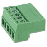 5-pin screw socket. 250V/8A, 28-16 AWG/0.5-1.5mm2