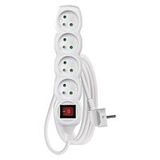 EMOS Extension cord 3m 4-socket with switch white PVC 1.5mm2