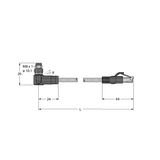 Industrial Ethernet Cable Extension Cable   PSWS4M-RJ45S-4414-5M