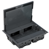 Floor box, KF, Rectangular, 8×K45, 250×327mm, IK08, grey