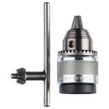 Keyed chuck, chrome-plated D= 1.5 - 13 mm; A= 1/2" - 20 (chrome-plated)