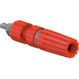 Pole terminal, 4 mm, red, 30 VAC/60 VDC, 35 A, M4 threaded bolt, nickel-plated, 23.0330-22