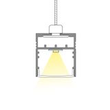 Hanging aluminum profile ZN, 23x25mm, Whitey diffusion, 1m