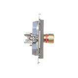 IP44 single socket outlets with Schuko earthing and shutters - white flap, cream white/electro white, 16A