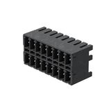 PCB plug-in connector, male header, closed side, THT/THR solder connection, 3.81 mm, Number of poles: 12, 90°, Solder pin length (l): 1.5 mm, tinned, black, Tape