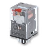 Relay, plug-in, 8-pin, DPDT, 10 A, mech indicator, test button, coil suppresion MKSN8602D