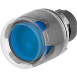 Push-button, full guard, illuminated, blue, rubber cap