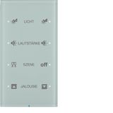 Touch sensor, 4-gang comf, intg bus coupling unit, KNX - R.3, glass p.