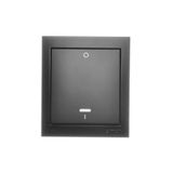 Splash-proof double pole switch with indicator light, 10AX, black matt