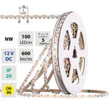 Side LED strip SMD3014 NW, 100LED/m, 6W/m, 600lm/m, CRI90, IP20, DC12V, 5mm, 5m