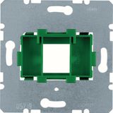Mounting plate modular jacks, 1-v, green holder (17 x 18 mm)