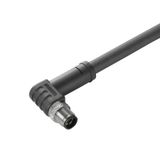 Power cable, One end without connector, M12, Number of poles : 4, 10 m, pin, 90&deg;, Shielded: No, Sheath material: PUR, Halogen: No
