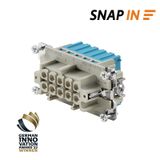 HDC insert, Female, 500 V, 16 A, Number of poles: 10, SNAP IN, Size: 4