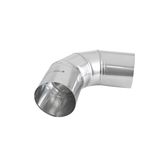 Master stainless steel flue exhaust elbow O120mm x 90 degrees