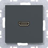 HDMI socket with 90° plug connection A.x/C.x anthracite