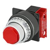 Push-button without guard, red, N.C.