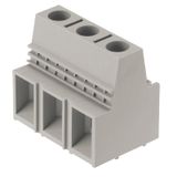 Printed circuit board terminals, 15.00 mm, Number of poles: 3, 90°, Solder pin length (l): 4.5 mm, tinned, Pebble grey, Clamping yoke connection, Clamping range, max. : 25 mm², Box