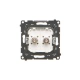 Single plug socket for the IP44 version with Schuko earthing - without frame gasket - transparent flap, Silver matt, metalic, 16A