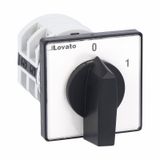 Rotary cam switch 7GN series, ON-OFF switch 4 poles 25A, for front mounting with black handle, front plate 48X48mm