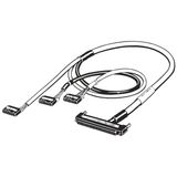 I/O connection cable, unshielded, FCN56 to 3 x MIL20, 2 m, cross-wired XW2Z0480B