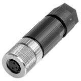 Round plug (field customisable), M8, A, PUSH IN, Number of poles: 3, I