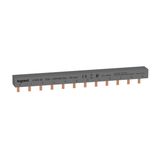 Prong type supply busbar, with 2P balanced on 3 phases, 1 row for maximum 6 modules