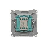 Single switch with backlight LED, (module), 10AX, quick connection, cream white/electro white