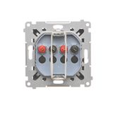 Dimmer for dimmable LED's, rotary-push, 1 pole, Bronze matt, metalic