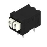 Printed circuit board terminals, 3.50 mm, Number of poles: 2, 90°, Solder pin length (l): 3.5 mm, black, PUSH IN with actuator, Clamping range, max. : 1.5 mm², Tube