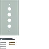 Glass cover plate 4gang TS polar white glossy