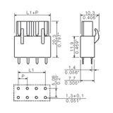 PCB plug-in connector, female header, closed side, THT solder connection, 5.08 mm, Number of poles: 4, 180°, Solder pin length (l): 3.2 mm, tinned, orange, Box