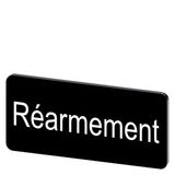 Labeling plate 12.5 x 27 mm, label black, labeling: REARMEMENT