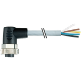 7/8" female 90° with cable PUR 5x1.0 gy 8.0m