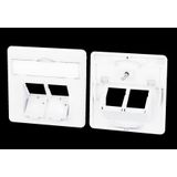 Central plate 50 x 50 mm 2 port, traffic white, E-DAT C6