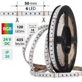 LED strip SMD4040 RGB, 120LED/m, 14W/m, DC 24V, 435lm/m, IP20, 10mm, 5m