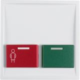 Central part with red talk button and green switch-off button, Berker S.1/B.x, white, matt
