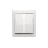 IP44 double two-way switch illuminated without pictogram, 10AX, white