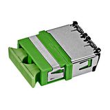 FO Coupler SC/APC-Duplex, Plastic, OS2, ceramic, w/o flange